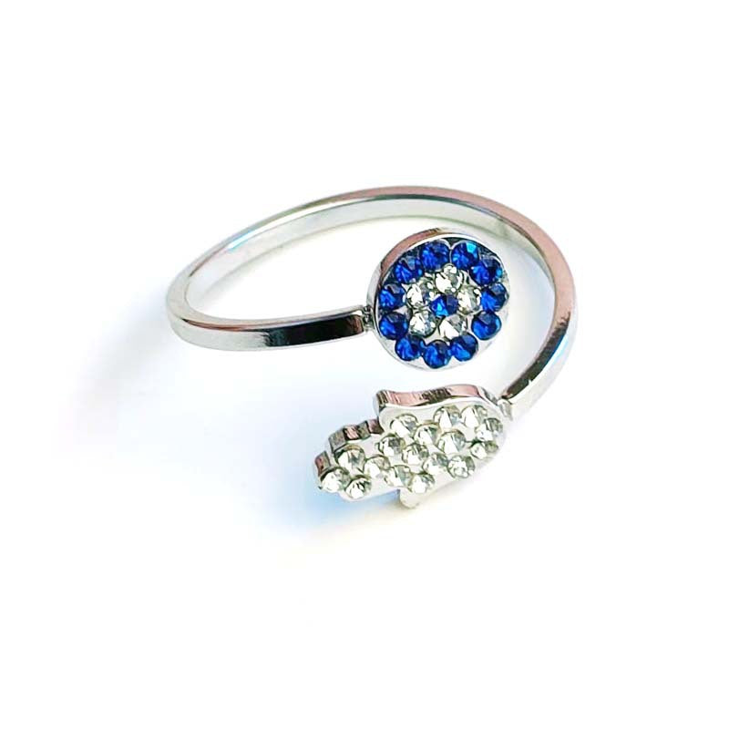 Joyas al por mayor Diamond Devil Eye Anillos de acero inoxidable